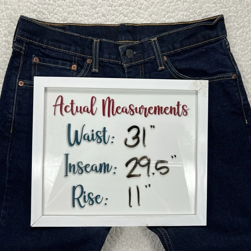 Levi's 505 Jeans Men's 33x30 (Actual 31x29.5) Streetwear Grunge Casual Denim‎